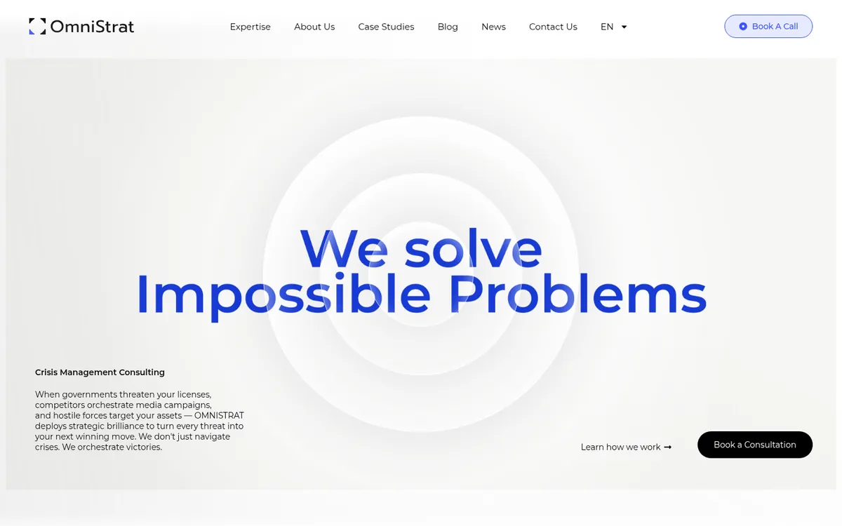 The client website — homepage