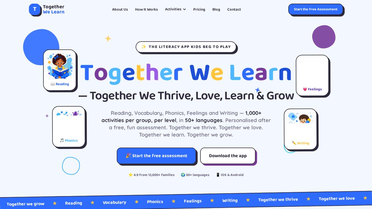 Together We Learn — Together We Thrive, Love, Learn & Grow